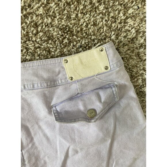 ⭐ 3/$15 Vintage Weekend MaxMara Size 10 Light Purple Pleated Denim Mini Skirt - Picture 9 of 11